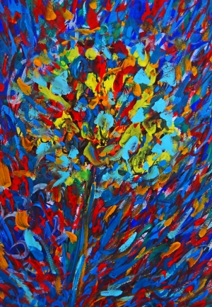 Abstract Çiçek Yağlı Boya Sanat Kanvas Tablo