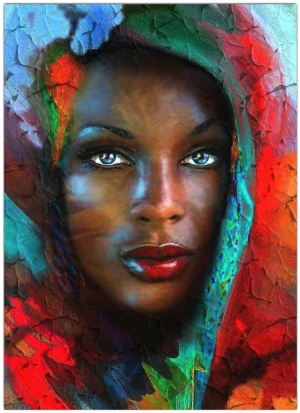 Afrikalı Güzel Yağlı Boya Sanat Kanvas Tablo