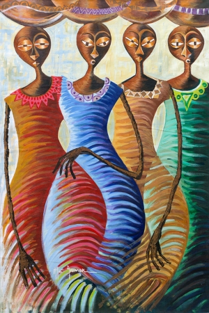 Afrikali Kadinlar-8 Sanat Kanvas Tablo