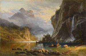 Albert Bierstadt Indians Spear Fishing Yağlı Boya Sanat Kanvas Tablo