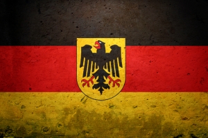 Alman Bayrağı, Eskitilmiş Retro Almanya Bayrağı Kanvas Tablo