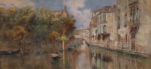Anton Maria De Reyna Kanal Venedik İtalya Yağlı Boya Modern Sanat Kanvas Tablo
