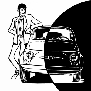 Araba Siyah Beyaz Pop-Art Kanvas Tablo