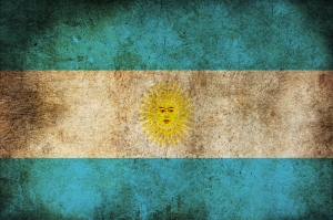 Arjantin Bayrağı, Eskitilmiş Retro Arjantin Bayrağı Kanvas Tablo