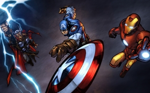 Avengers - Yenilmezler Captain Amerika Thor Iron Man Süper Kahramanlar Kanvas Tablo