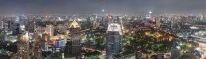 Bangkok Gece Manzarası Panaromik Kanvas Tablo