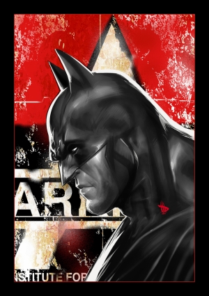 Batman illustrasyon Süper Kahramanlar Kanvas Tablo