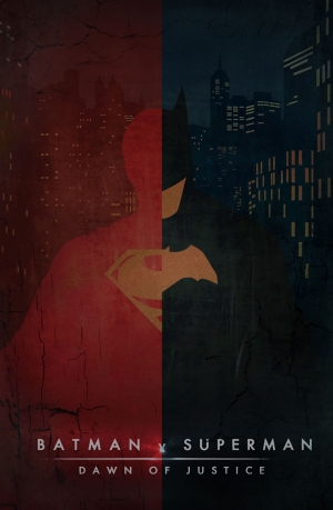 Batman ve Süperman İllustrasyon Poster Süper Kahramanlar Kanvas Tablo
