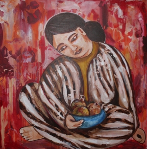 Bayan Portre 15, Suhair Sibai Yağlı Boya Sanat Kanvas Tablo