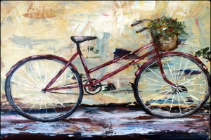 Bisiklet 1 Yağlı Boya Sanat Kanvas Tablo
