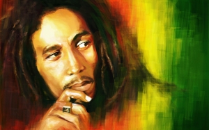 Bob Marley Singing Popüler Kültür Kanvas Tablo