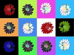 Çiçek Pop Art Yağlı Boya Sanat Kanvas Tablo