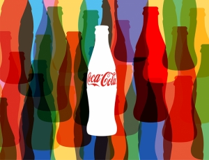 Coca Cola Renkli Şişe Retro Kanvas Tablo