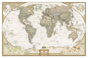 Dünya Haritası National Geographic Kanvas Tablo