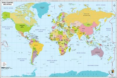 Dünya Haritası Ve Ülkeler Countries And Capitals