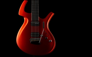 Elektro Gitar Kırmızı Rock Yağlı Boya Sanat Kanvas Tablo