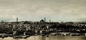 Eski İstanbul Panaromik Dünyaca Ünlü Şehirler Kanvas Tablo