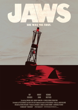 Eski Poster Jaws Movie Retro Kanvas Tablo