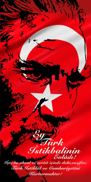 Ey Türk İstikbalinin Evladı Atatürk Unique Kanvas Tablo