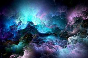 Fantastik Bulutlar Abstract Dijital ve Fantastik Kanvas Tablo