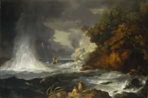 Fırtınalı Deniz Tekneler 3 Yağlı Boya Sanat Kanvas Tablo