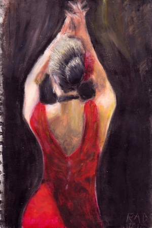 Flamenko Dansçı Kadın-23, Modern Sanat Kanvas Tablo