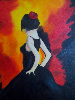 Flamenko Danscısı Yağlı Boya Sanat Kanvas Tablo