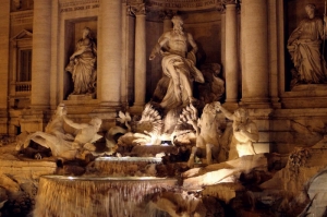 Fontana Di Trevi, Aşk Çeşmesi Roma, İtalya Tarihi Yerler Manzara-4 Dünyaca Ünlü Şehirler Kanvas Tablo
