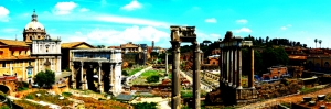 Forum Romanum Roma Tarihi Kalıntıları İtalya-57 Dünyaca Ünlü Şehirler Kanvas Tablo