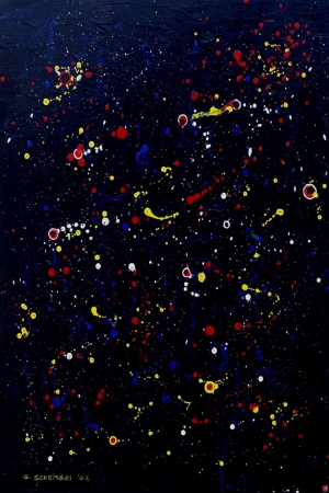 Gece Kabarcıkları Soyut Abstract Sanat Kanvas Tablo