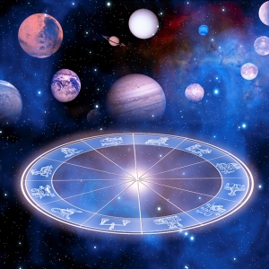 Gezegenler ve Yıldız Haritası Astroloji & Burçlar Kanvas Tablo