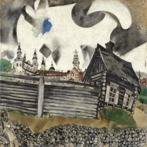 Gri Ev Marc Chagall The Grey House Klasik Sanat Kanvas Tablo
