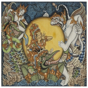 Hanoman And Surya Ketut Madra Endonezya Mitoloji Modern Sanat Kanvas Tablo