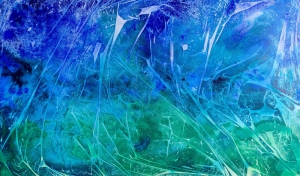 Hayat Bir Göldür 1 Mavi Hd Canlı Renkler Soyut Yağlı Boya Abstract Kanvas Tablo