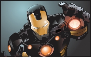 Iron Man Demir Adam Siyah Zırh Süper Kahramanlar Kanvas Tablo