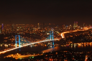 İstanbul Boğazı Dünyaca Ünlü Şehirler Kanvas Tablo