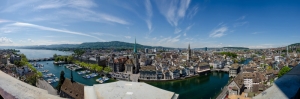 İsviçre Zürih Panoramik Şehir Manzaraları-2 Dünyaca Ünlü Şehirler Kanvas Tablo
