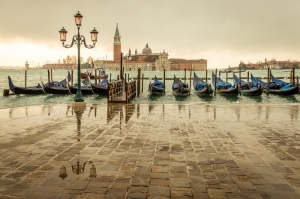İtalya Venedik San Marco Gondollar Manzara Dünyaca Ünlü Şehirler Kanvas Tablo