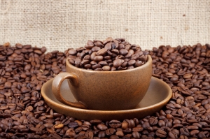 Kahve Cekirdekleri Ve Bir Fincan Kahve 2 Lezzetler Kanvas Tablo