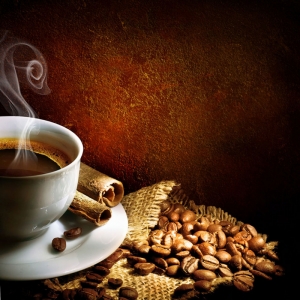 Kahve Cekirdekleri Ve Bir Fincan Kahve 9 Lezzetler Kanvas Tablo