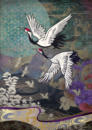 Kırlangıç Dansı Japon Sanatı Yağlı Boya Sanat Kanvas Tablo