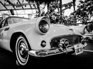Klasik Otomobil Araçlar Siyah Beyaz Fotoğraf Kanvas Tablo