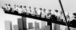 Lego Siyah  Beyaz Panaroma Panaromik Kanvas Tablo