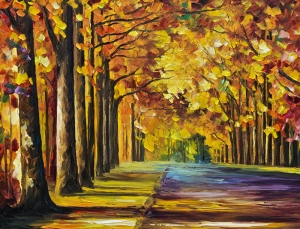 Leonid Afremov 5 Orman Renkli Ağaçlar Yağlı Boya Sanat Kanvas Tablo