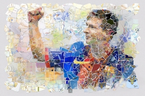 Lionel Messi-5 Mozaik İllustrasyon Kanvas Tablo