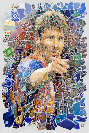 Lionel Messi-6 Mozaik İllustrasyon Kanvas Tablo