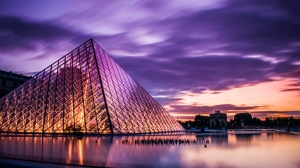 Louvre Müzesi Şehir Manzarası Dünyaca Ünlü Şehirler Kanvas Tablo
