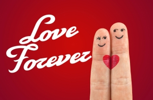 Love Forever Parmak Kalp Aşk & Sevgi Kanvas Tablo