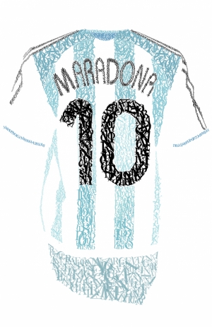 Maradona 10 Forma Typografi Spor Kanvas Tablo