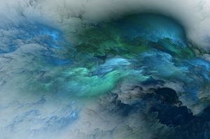 Mavi Bulutlar Abstract Kanvas Tablo